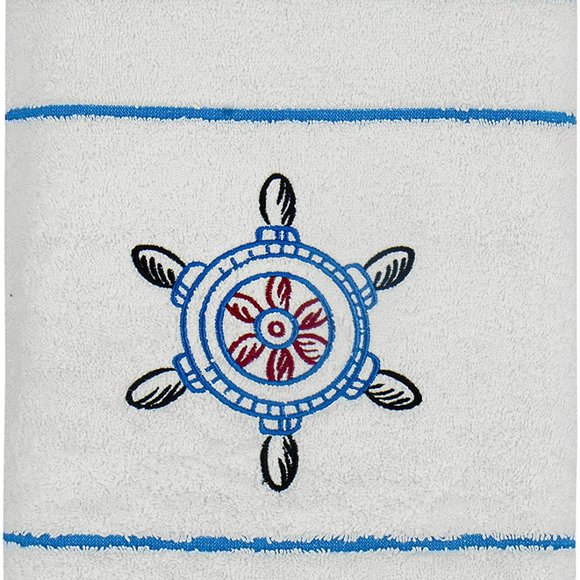 Luxury Nautical Bath Towels, 100% Turkish Cotton - Set of 3 - Towel Set - Picture 3 of 8